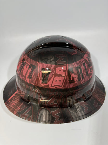 Full Brim Hard Hat Hydro Dipped ALABAMA CRIMSON TIDE BAMA ABSTRACT