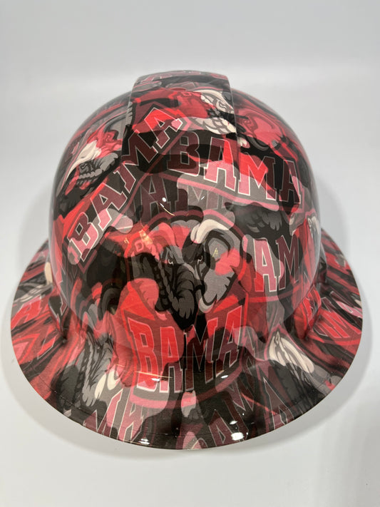 Full Brim Hard Hat Hydro Dipped ALABAMA CRIMSON TIDE Bama Camo