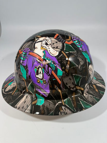 Full Brim Hard Hat Hydro Dipped ANAHEIM MIGHTY DUCKS