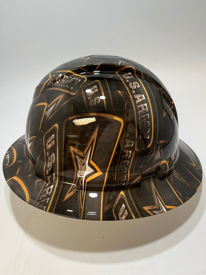 Full Brim Hard Hat Custom Hydro Dipped Army