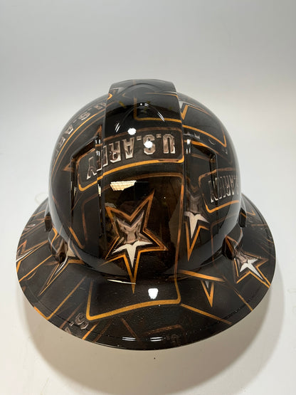 Full Brim Hard Hat Custom Hydro Dipped Army