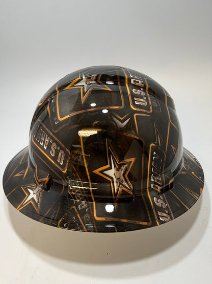 Full Brim Hard Hat Custom Hydro Dipped Army