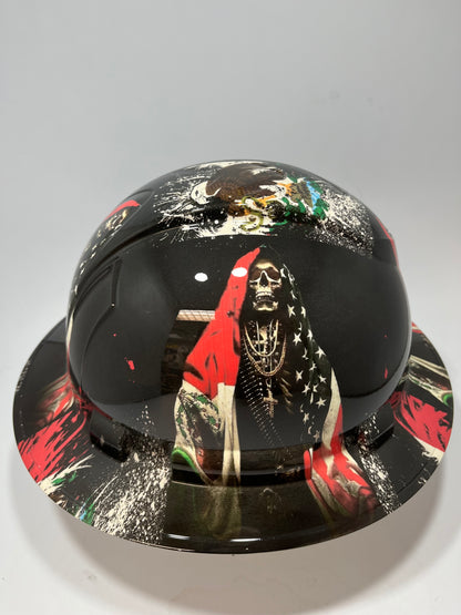 Full Brim Hard Hat Hydro Dipped BAD ASS MEXICAN AMERICAN