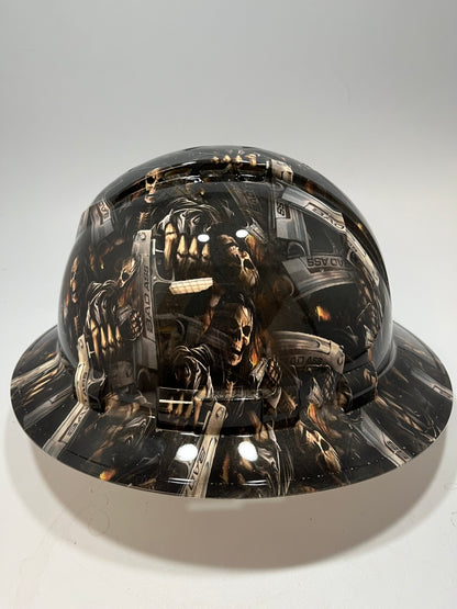 Full Brim Hard Hat Hydro Dipped BAD ASS