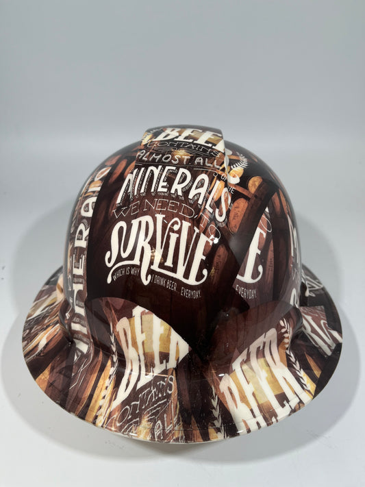 Full Brim Hard Hat Custom Hydro Dipped Beer Contains