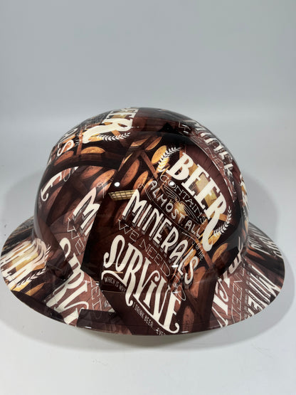 Full Brim Hard Hat Custom Hydro Dipped Beer Contains