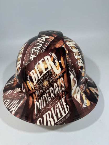 Full Brim Hard Hat Custom Hydro Dipped Beer Contains