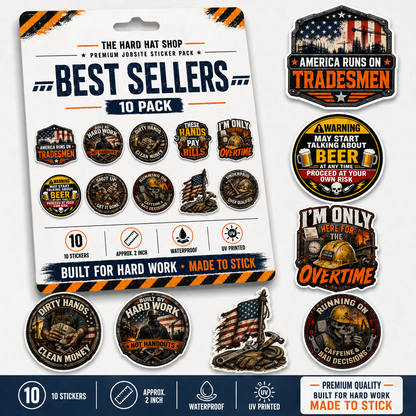 Complete Jobsite Sticker Pack Collection – 8 Packs / 80 Stickers