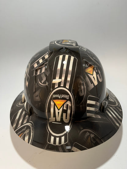 Full Brim Hard Hat Hydro Dipped CAT DIESEL POWER
