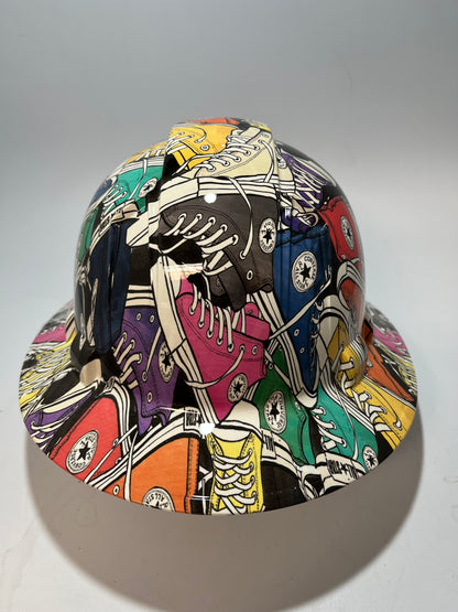 Full Brim Hard Hat Hydro Dipped CONVERSE ALL STAR SHOES