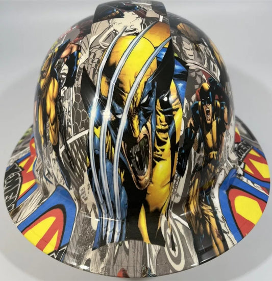 Full Brim Hard Hat Custom Hydro Dipped Comic Book X-MEN