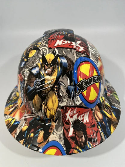 Full Brim Hard Hat Custom Hydro Dipped Comic Book X-MEN