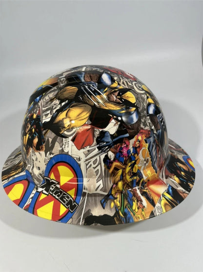 Full Brim Hard Hat Custom Hydro Dipped Comic Book X-MEN