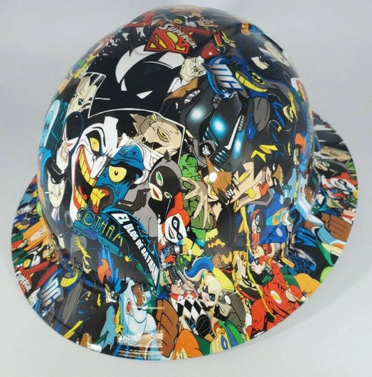 Full Brim Hard Hat Hydro Dipped COMIC HEROES & VILLIANS