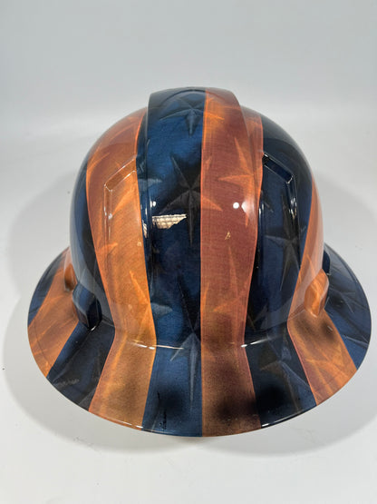 Full Brim Hard Hat Custom Hydro Dipped DENVER BRONCOS FLAG
