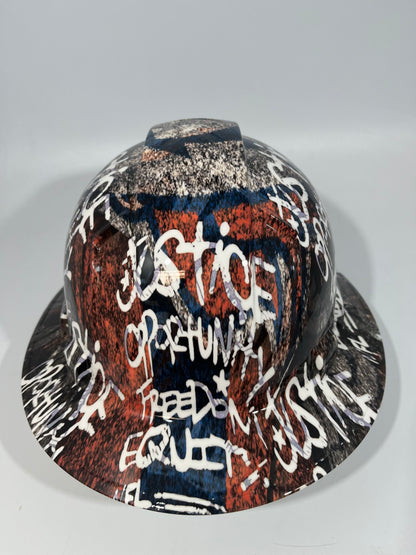 Full Brim Hard Hat Custom Hydro Dipped DENVER BRONCOS INSPIRE CHANGE