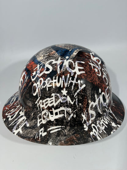Full Brim Hard Hat Custom Hydro Dipped DENVER BRONCOS INSPIRE CHANGE