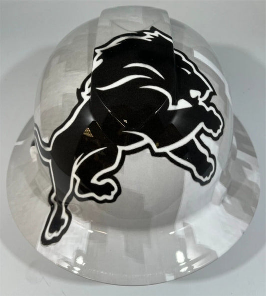 Full Brim Hard Hat Hydro Dipped DETROIT LIONS SALUTE TO SERVICE EDITION