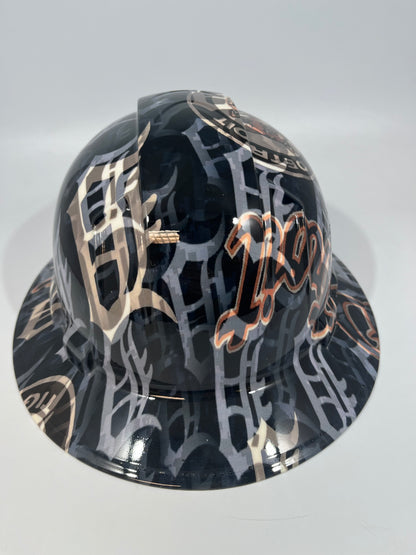 Full Brim Hard Hat Custom Hydro Dipped DETROIT TIGERS