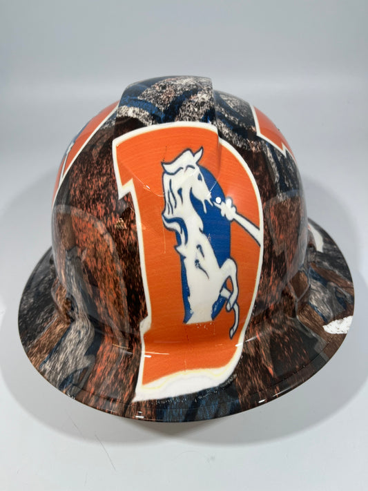 Full Brim Hard Hat Custom Hydro Dipped DENVER BRONCOS 2