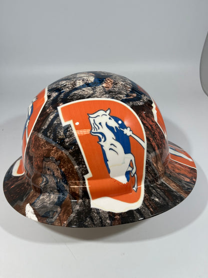 Full Brim Hard Hat Custom Hydro Dipped DENVER BRONCOS 2