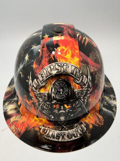 Bad ass hardhat with  hydro dipped design of respect and thanks!