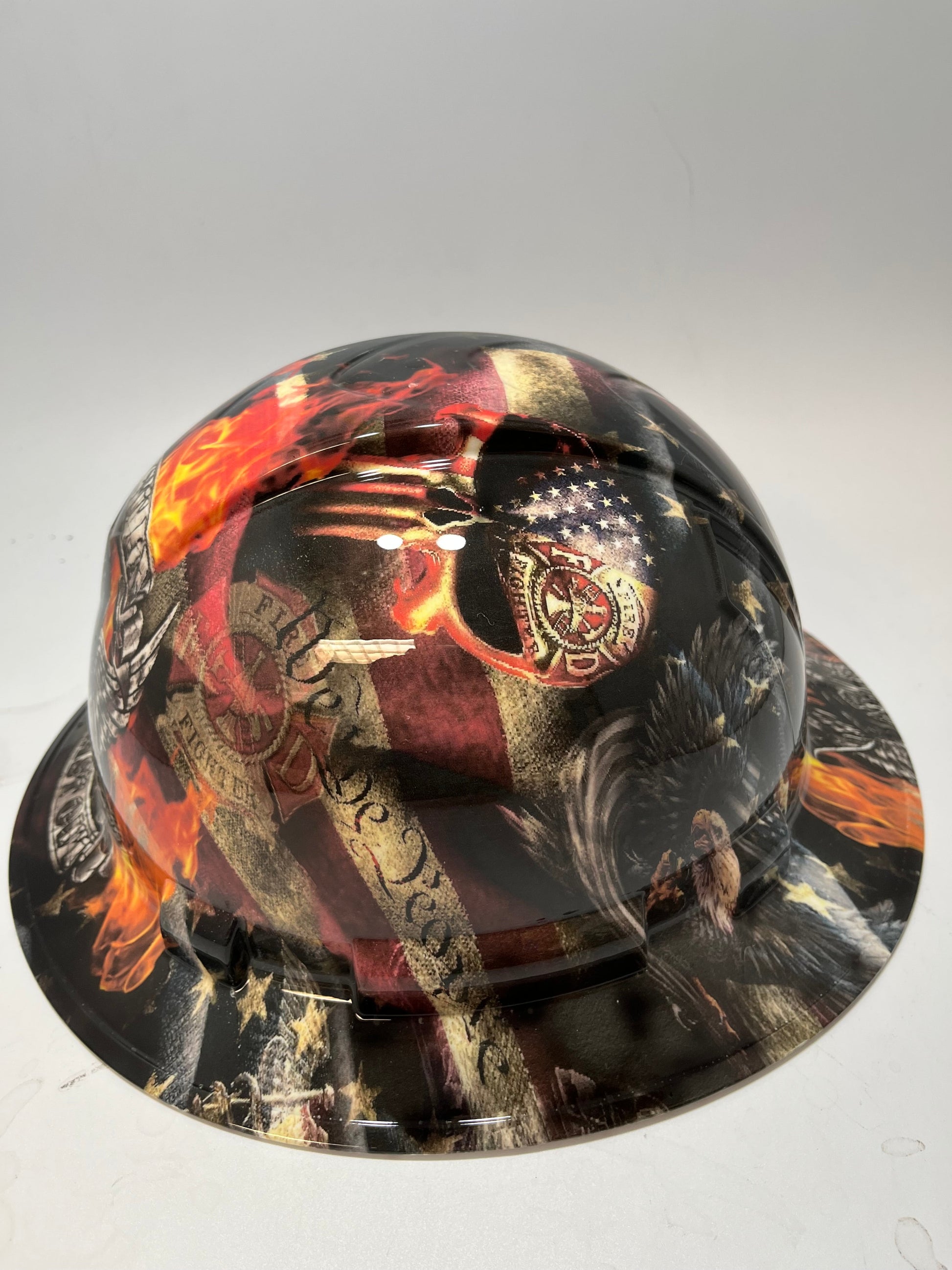 Bad ass hardhat with  hydro dipped design of respect and thanks!