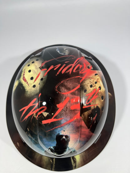 Full Brim Hard Hat Custom Hydro Dipped Friday the 13th