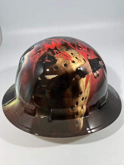 Full Brim Hard Hat Custom Hydro Dipped Friday the 13th