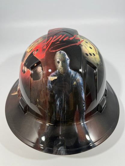 Full Brim Hard Hat Custom Hydro Dipped Friday the 13th