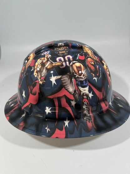Full Brim Hard Hat Hydro Dipped HOUSTON TEXANS