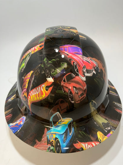 Full Brim Hard Hat Hydro Dipped Hot Wheels