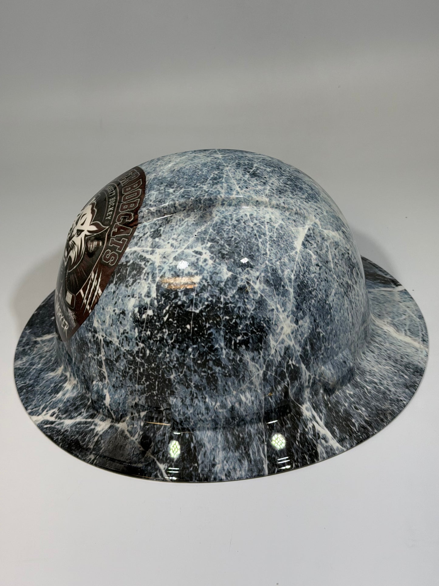 Full Brim Hard Hat Hydro Dipped BEAVER BOBCATS