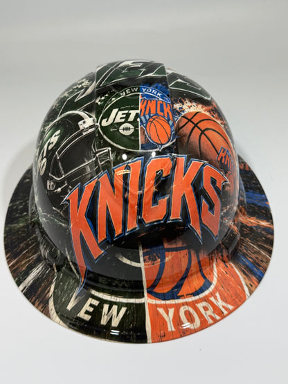 NEW YORK KNICKS JETS Full Brim Hard Hat
