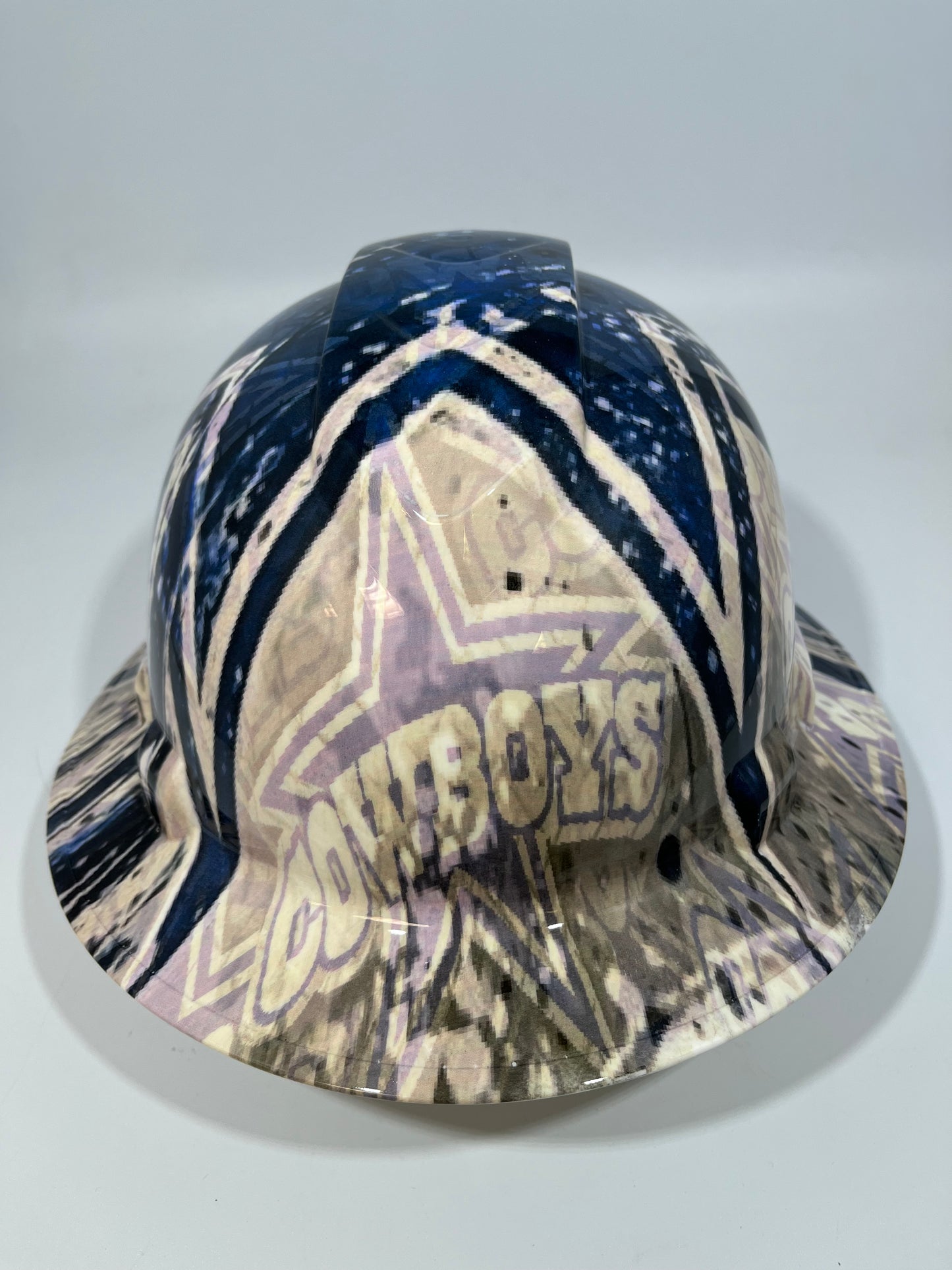 Full Brim Hard Hat Hydro Dipped DALLAS COWBOYS ABSTRACT