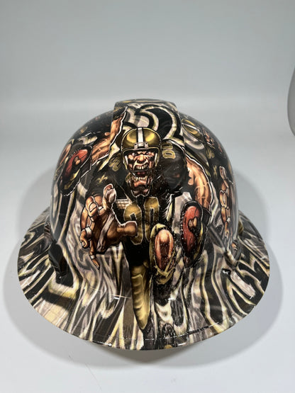 Full Brim Hard Hat Hydro Dipped NEW ORLEANS SAINTS
