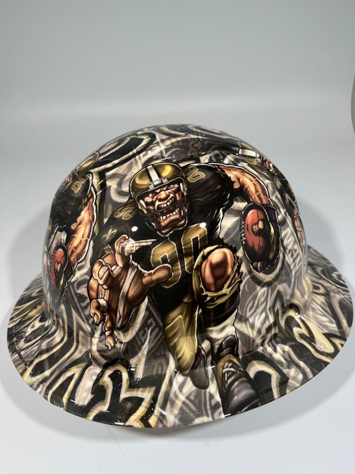 Full Brim Hard Hat Hydro Dipped NEW ORLEANS SAINTS