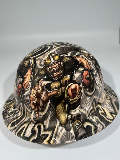 Full Brim Hard Hat Hydro Dipped NEW ORLEANS SAINTS