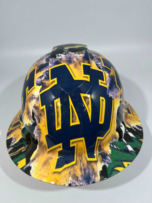 Full Brim Hard Hat  Hydro Dipped ND NOTRE DAME