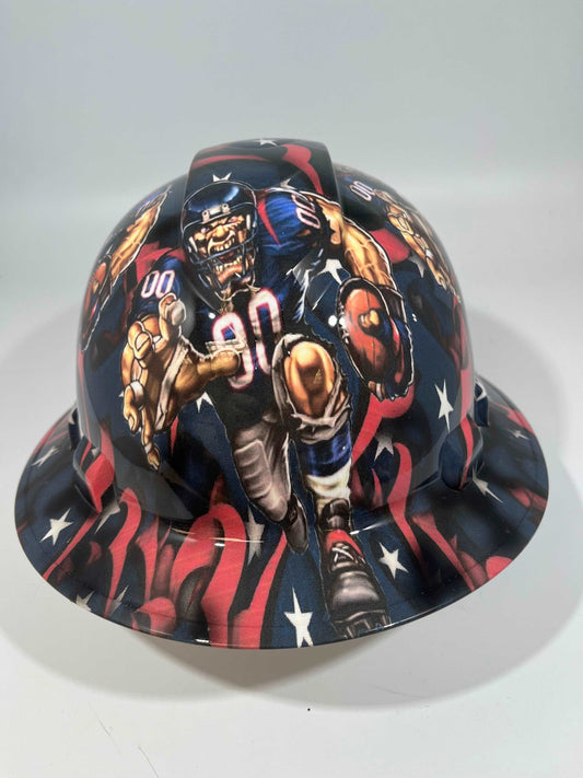 Full Brim Hard Hat Hydro Dipped HOUSTON TEXANS