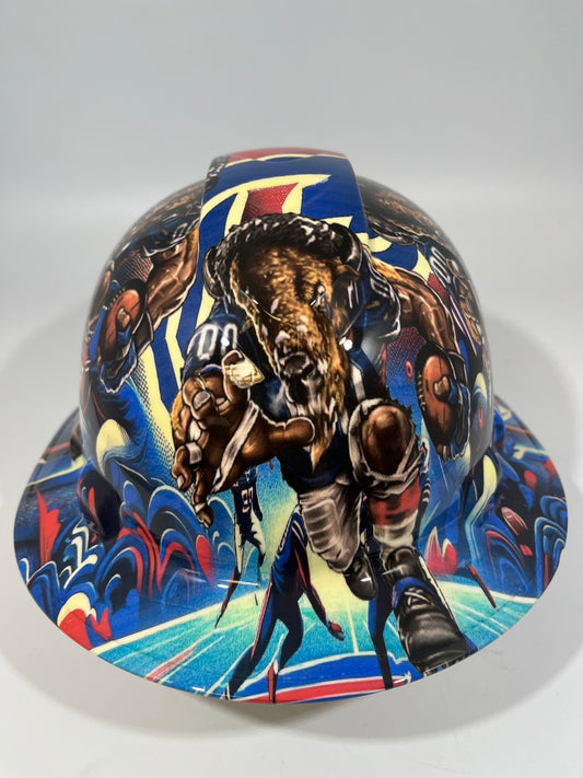 Full Brim Hard Hat Hydro Dipped BUFFALO BILLS