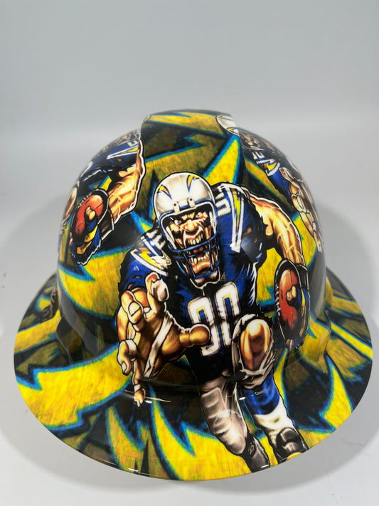 Full Brim Hard Hat Hydro Dipped LOS ANGELES CHARGERS