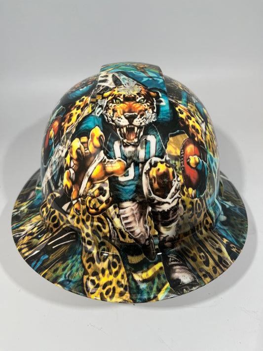 Full Brim Hard Hat Hydro Dipped JACKSONVILLE JAGUARS