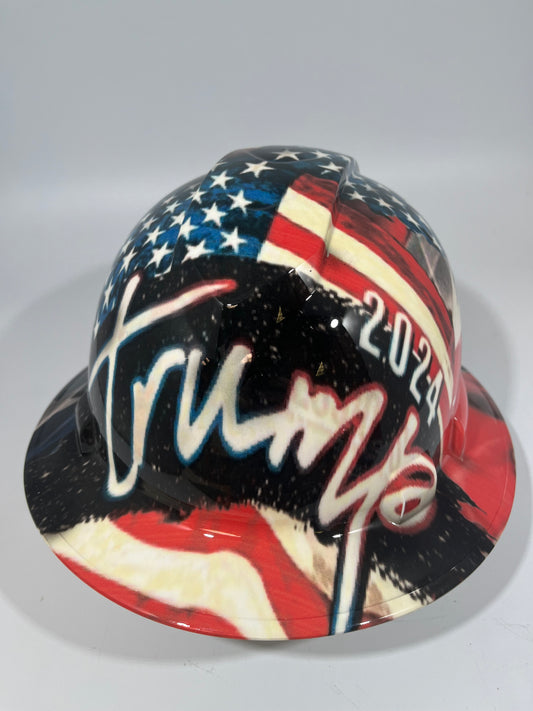 Full Brim Hard Hat Hydro Dipped TRUMP 2024