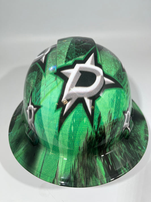 Full Brim Hard Hat Hydro Dipped DALLAS STARS