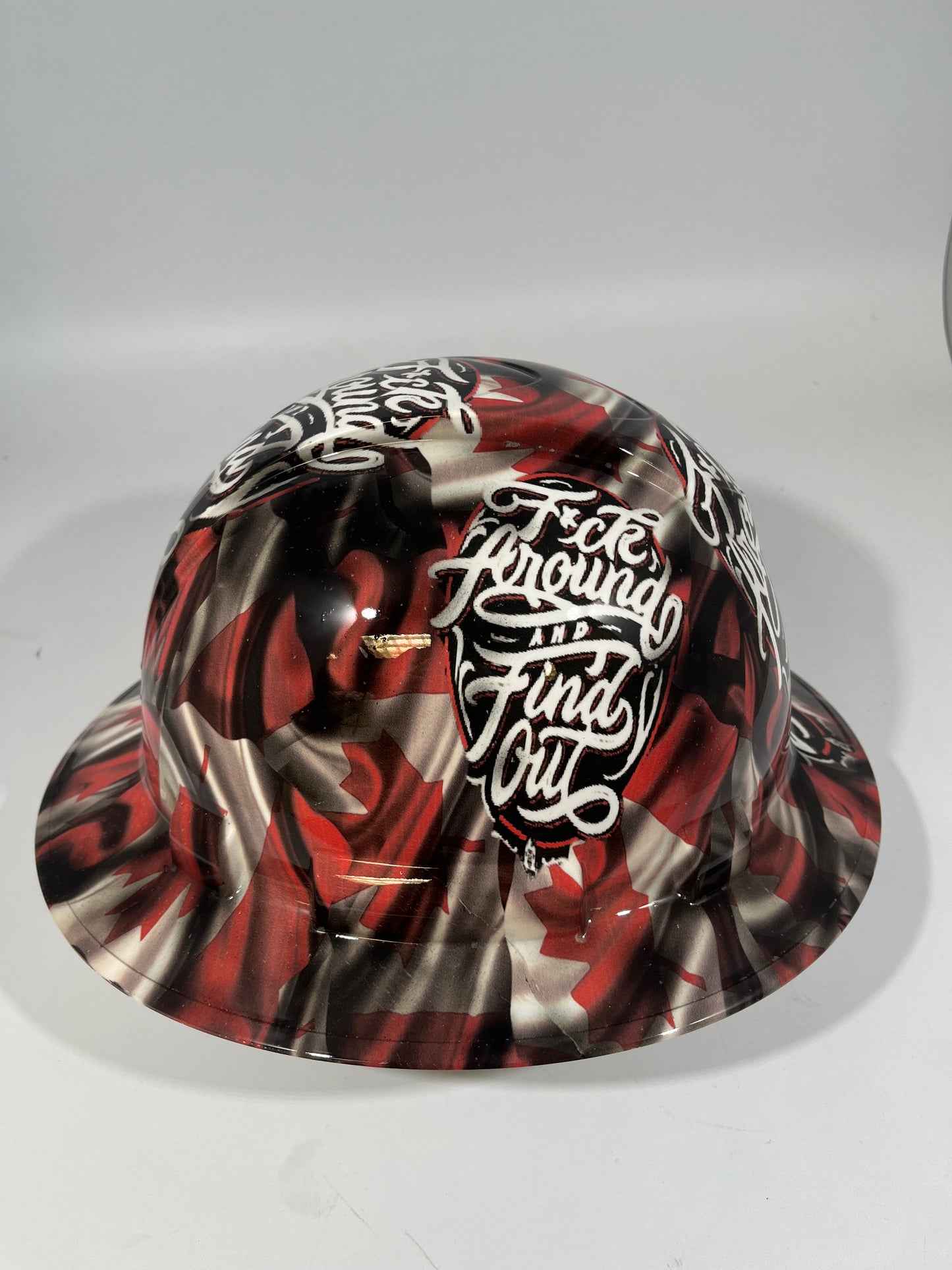 Full Brim Hard Hat Hydro Dipped CANADIAN FLAG FAFO EDITION