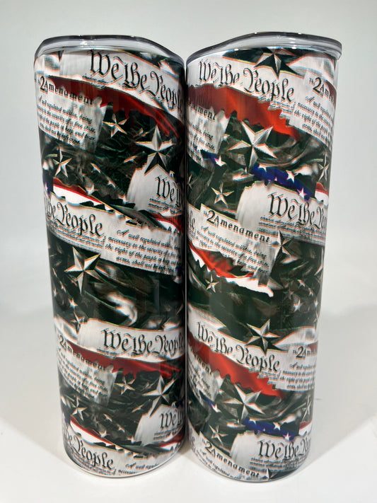 20 oz Skinny Tumbler - WE THE PEOPLE