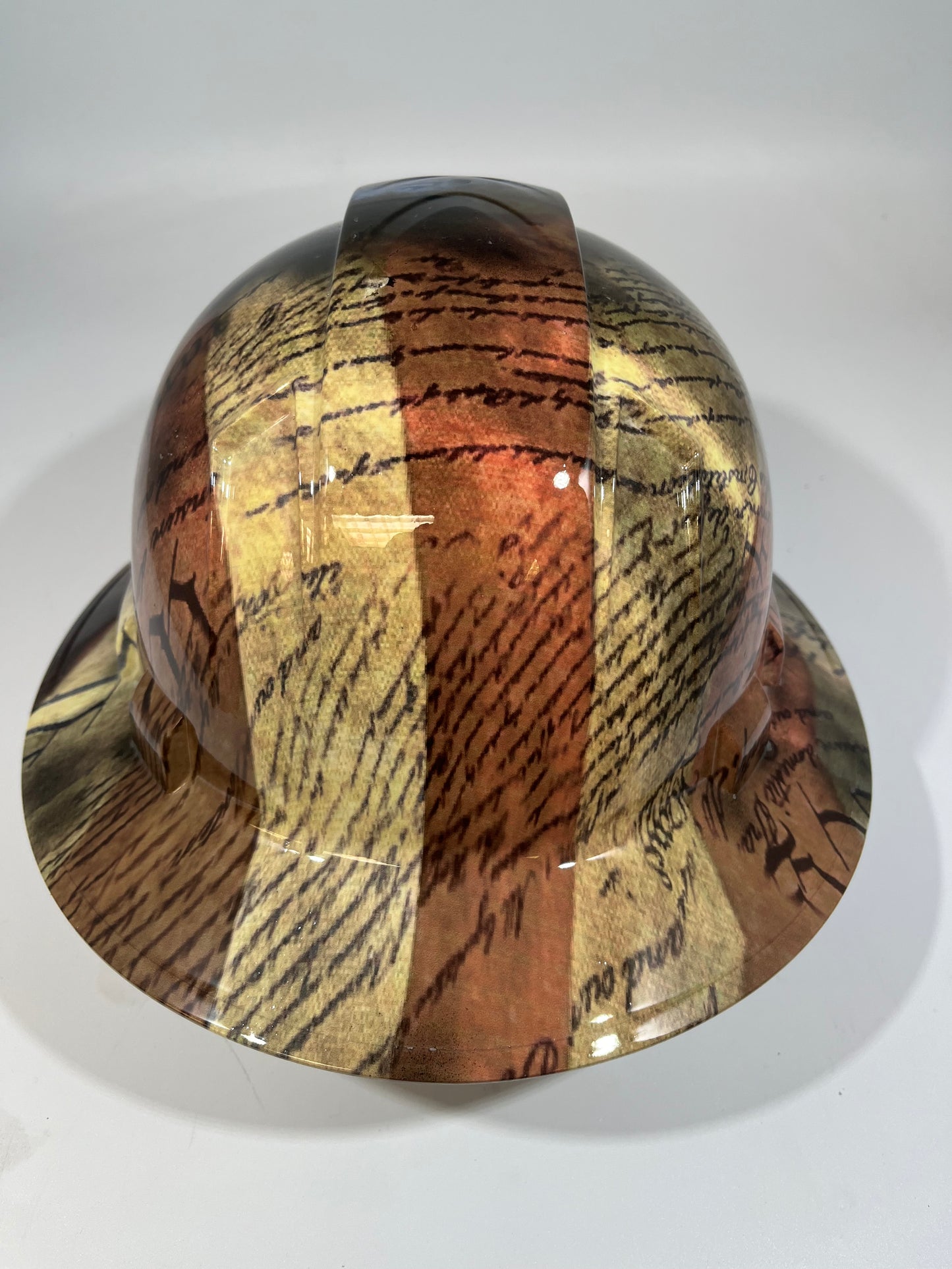 Full Brim Hard Hat Hydro Dipped 2ND AMMENDMENT GRUNGE FLAG