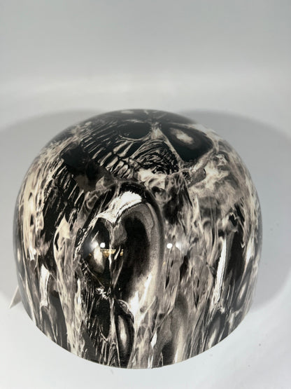 Baseball Cap Style Motorcycle Helmet CHROME SKULLS