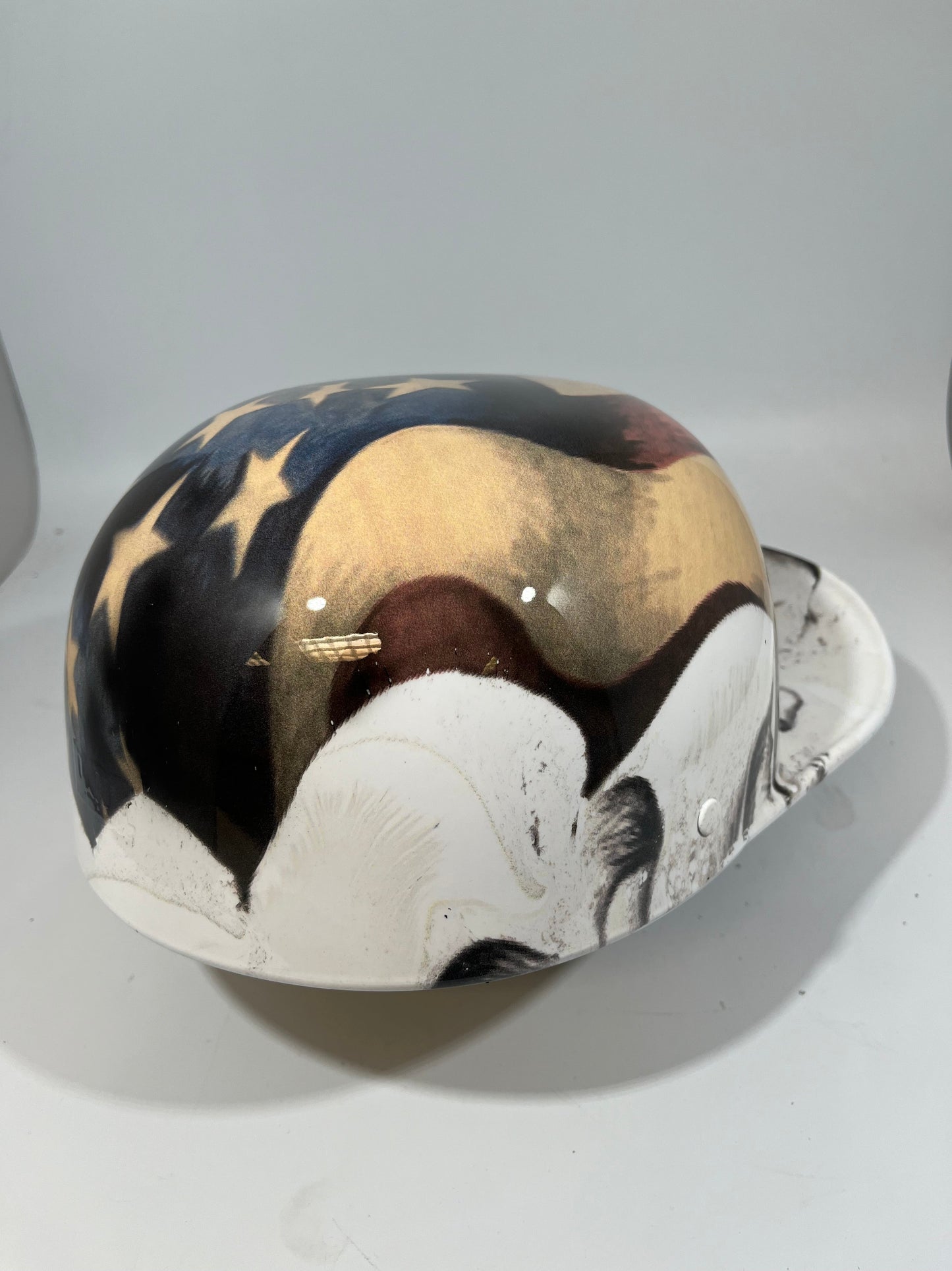 Baseball Cap Style Motorcycle Helmet RIP TEAR AMERICAN FLAG